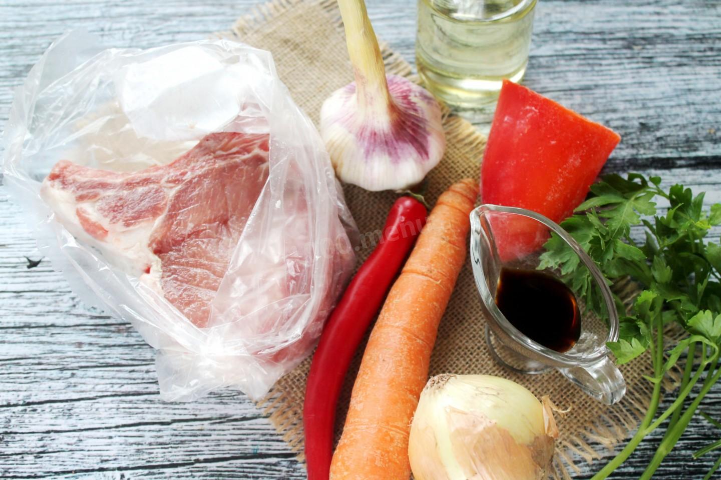 Шаг 1. Как сделать острое мясо с овощами?